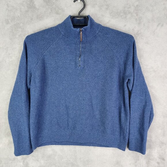Mens Blue Banana Republic Sweater 1/2 Zip Cotton Wool Blend Long Sleeve Size XL - Picture 2 of 8